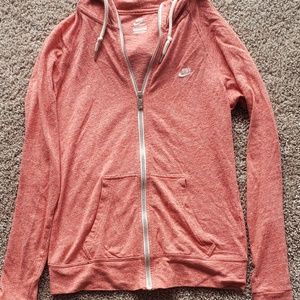 Coral NIKE Zip Up Hoodie size S